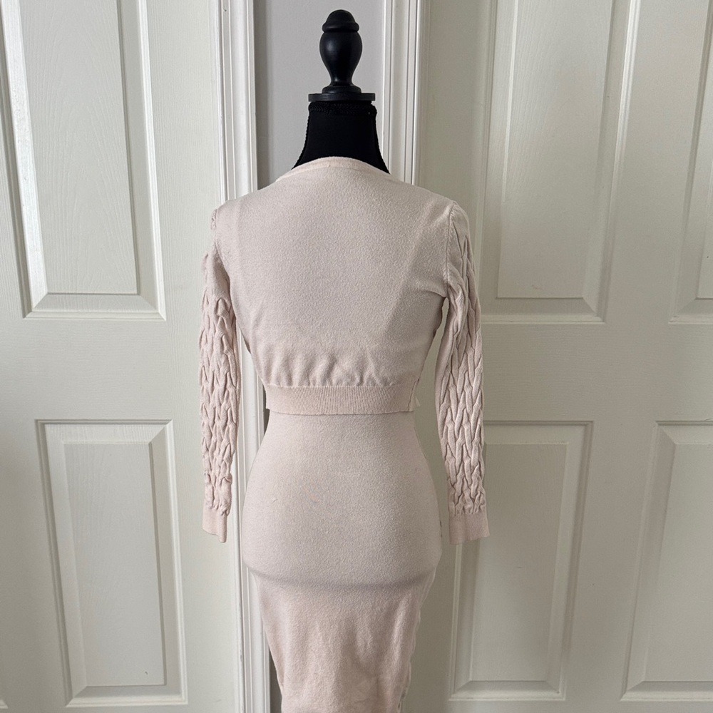 SHEIN Cream Knit Dress and Cardigan Set - Picture 4 of 6